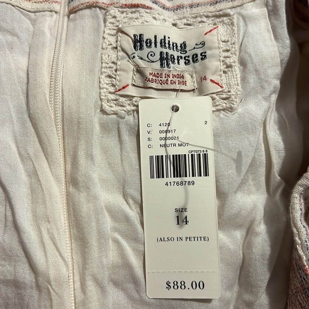 Holding Horses Anthropologie Avery Faux Wrap Tie Waist Mini Skirt Size 14 - Picture 7 of 9